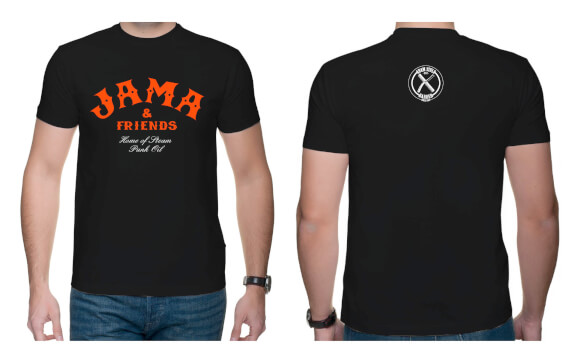 Koszulka JAMA & FRIENDS Home of Steam Punk Oil czarna