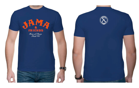 Koszulka JAMA & FRIENDS Home of Steam Punk Oil niebieska