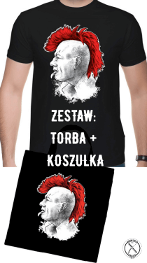 Zestaw „Punk’s Not Dead” - Koszulka + Torba, czarna